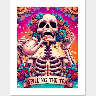 "Spilling the Tea" Skeleton Tarot Card Posters and Art